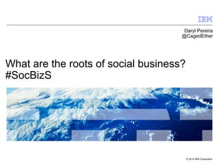 Daryl Pereira 
@CagedEther 
© 2014 IBM Corporation 
What are the roots of social business? 
#SocBizS 
 