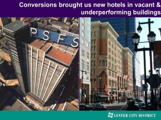 Conversions brought us new hotels in vacant &
underperforming buildings
 