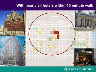 With nearly all hotels within 15 minute walk
 