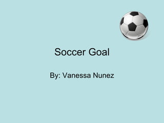 Soccer Goal By: Vanessa Nunez 