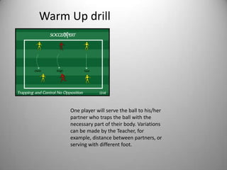 The first student will dribble the length of the court and back, then pass it to their partner.