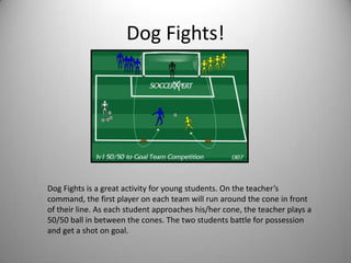 Each day they will be timed and recorded in the students’ log.Warm Up drillOne player will serve the ball to his/her partner who traps the ball with the necessary part of their body. Variations can be made by the Teacher, for example, distance between partners, or serving with different foot.