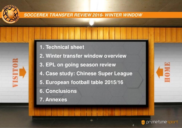 Soccerex Transfer Review 2016 Winter Edition Premier League