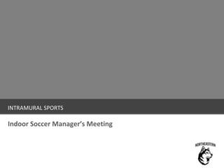 INTRAMURAL SPORTS
Indoor Soccer Manager’s Meeting
 