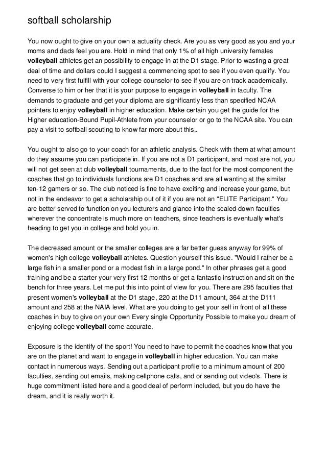 softball scholarship