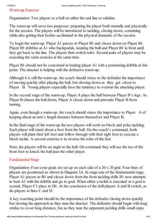 Soccer tackling drills