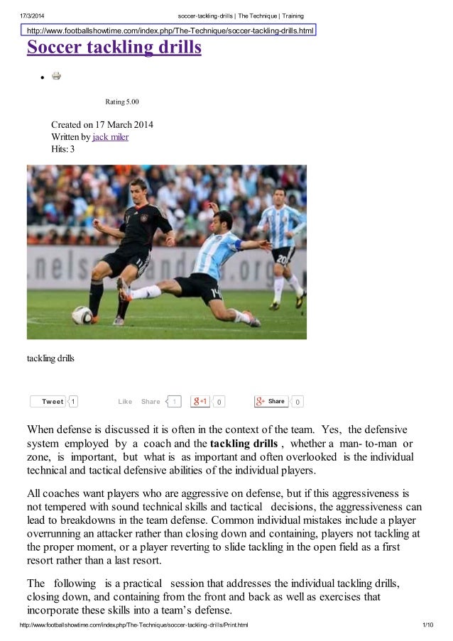 Soccer tackling drills