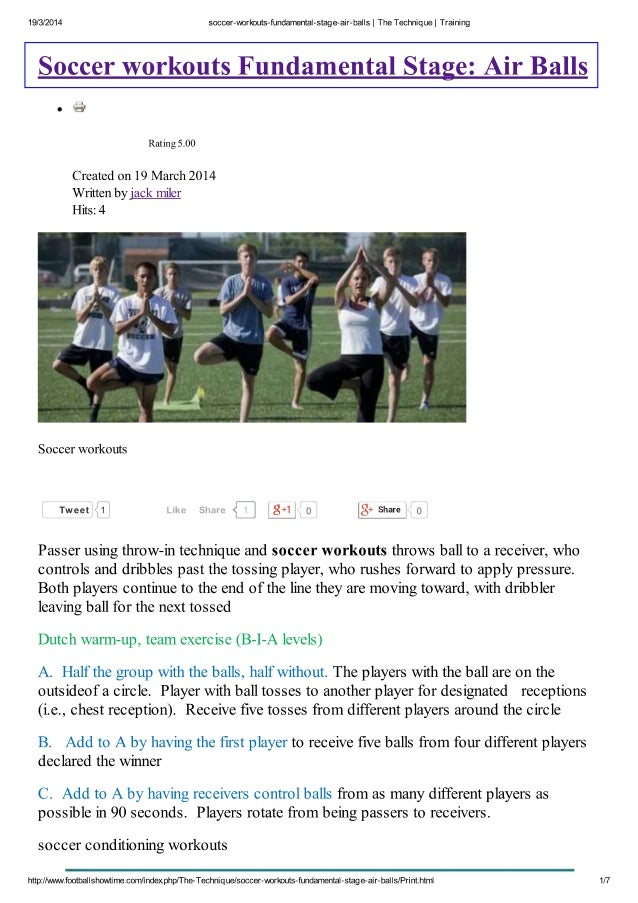 Soccer workouts air balls