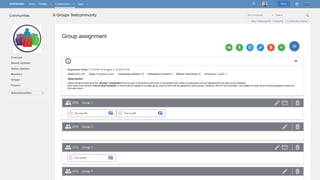 © 2018 Center for Enterprise Information Research Social Connections 14 | Berlin, 17.10. 2018 Söhnke Grams and Petra Schubert 9
Teams will be formed using the “groups” component of the course’s UniConnect community. Every student who wants to participate must be registered for one team by the deadline.
Each team must consist of two to three students. If more students register to a single group, some of them will be assigned to other groups. Students, who do not find a team, can register for team 99 and will be assigned to teams by
the supervisors.
 