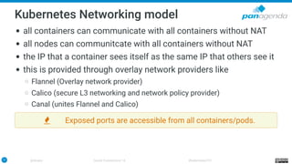 31 @stoeps Social Connections 14 #kubernetes101
Kubernetes Networking model
all containers can communicate with all contai...