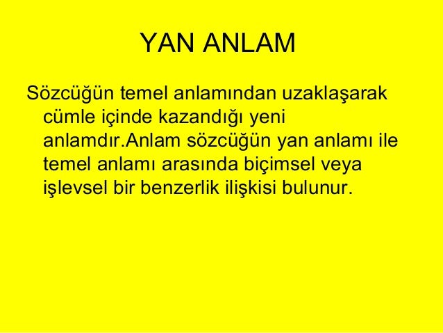 Sozcukte Anlam