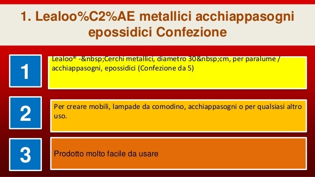 Lealoo/®/ - Cerchi metallici diametro 18/ cm epossidici confezione da 5 per paralume // acchiappasogni