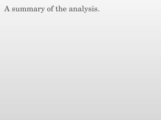 A summary of the analysis.
 