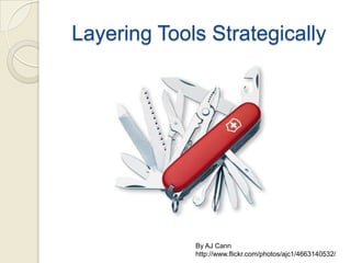 Layering Tools Strategically




             By AJ Cann
             http://www.flickr.com/photos/ajc1/4663140532/
 