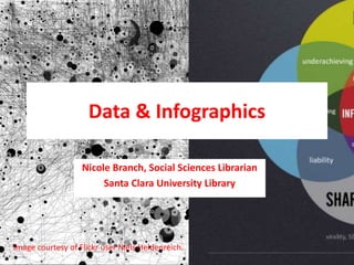 Data & Infographics
Nicole Branch, Social Sciences Librarian
Santa Clara University Library
Image courtesy of Flickr user Niels Heidenreich.
 