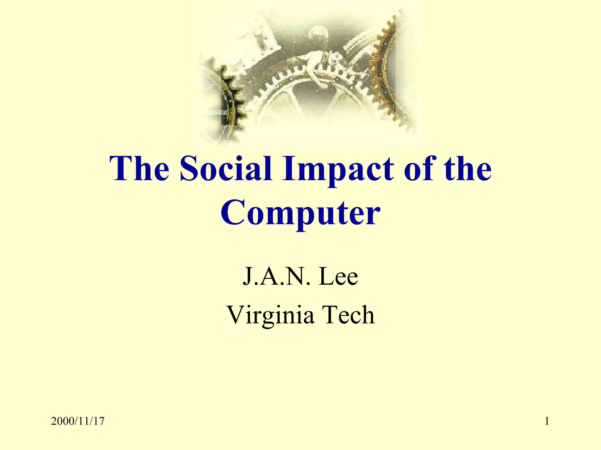 Social impact of computers | PPT