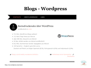 Blogs - Wordpress

http://en.wordpress.com/stats/

 
