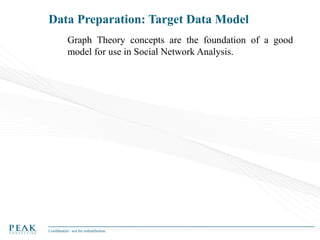 Data Preparation: Target Data Model
Graph Theory concepts are the foundation of a good
model for use in Social Network Analysis.

Confidential - not for redistribution

 