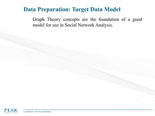 Data Preparation: Target Data Model
Graph Theory concepts are the foundation of a good
model for use in Social Network Ana...