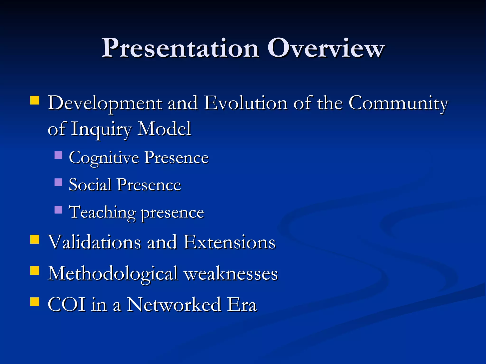 Social and Cognitive Presence in Virtual Learning Environments | PPT
