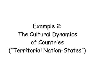 Example 2: The Cultural Dynamics of Countries (“Territorial Nation-States”) 