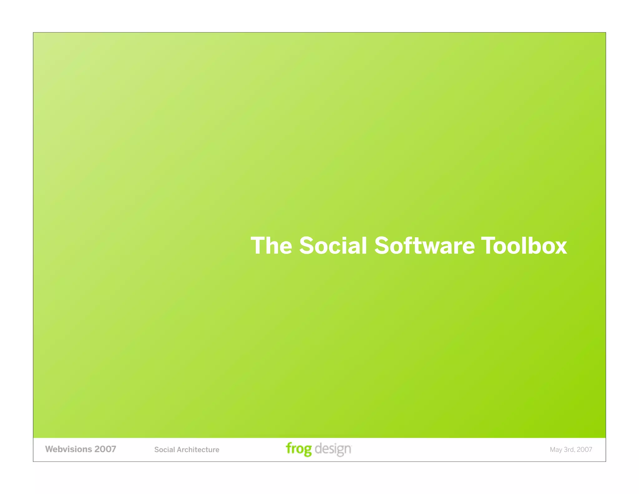 Social Architecture: Modeling the Next Generation