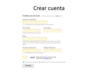 Crear cuenta 