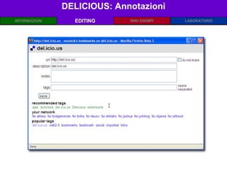 DELICIOUS: Annotazioni EDITING 