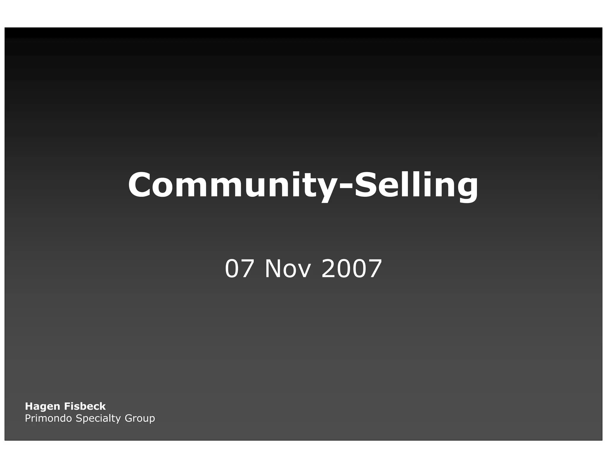 Social Commerce and Community