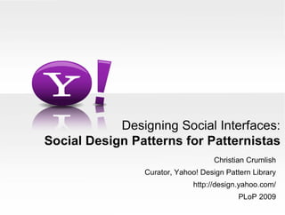 Social Design For Patternistas