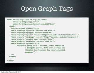 Open Graph Tags




Wednesday, November 9, 2011
 