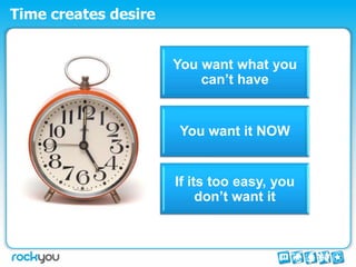Time creates desire,[object Object],You want what you can’t have,[object Object],You want it NOW,[object Object],If its too easy, you don’t want it,[object Object]