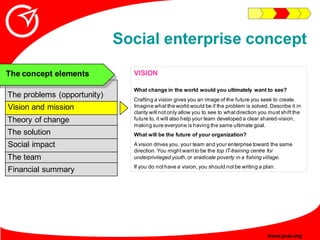 Social enterprise concept
                               VISION
The concept elements
                               What c...