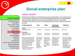 Social enterprise plan
                                 TARGET MARKET
                                 Identify and give d...