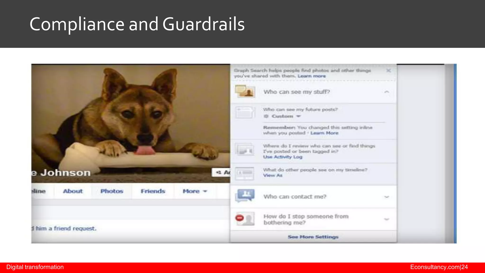 Compliance and Guardrails

Digital transformation

Econsultancy.com|24

 