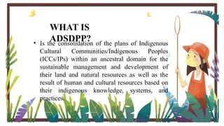 Ancestral Domains and Sustainable Development and Protection Plan | PPTX