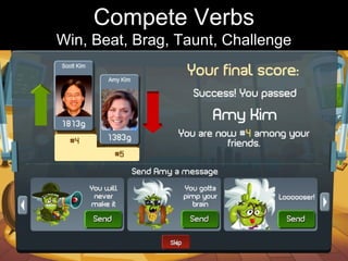Compete Verbs Win, Beat, Brag, Taunt, Challenge 
