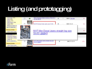 Listing (and prototagging) 