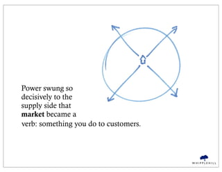 Power swung so
decisively to the
supply side that
market became a
verb: something you do to customers.



                                       WHIPPLEHILL
 