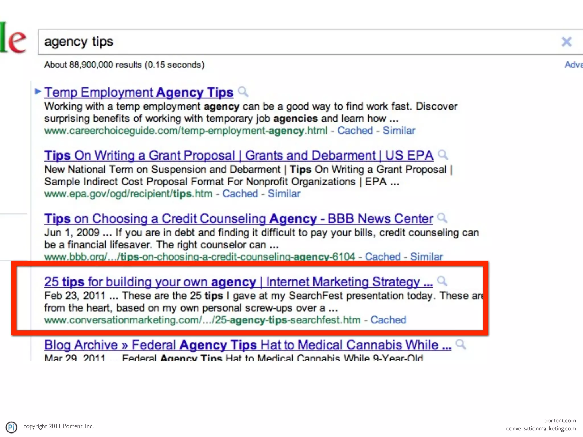 portent.com
copyright 2011 Portent, Inc.   conversationmarketing.com
 