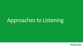 Approaches to Listening


             11
 