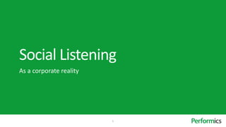 Social Listening
As a corporate reality




                         5
 