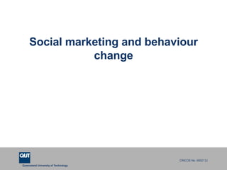 Social marketing and behaviour change 