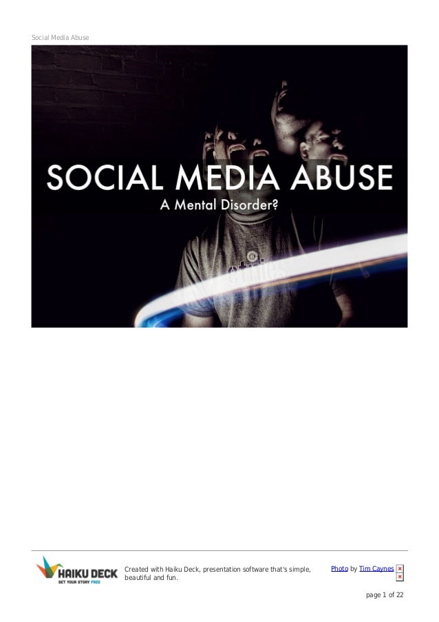 Social Media Abuse A Mental Disorder?