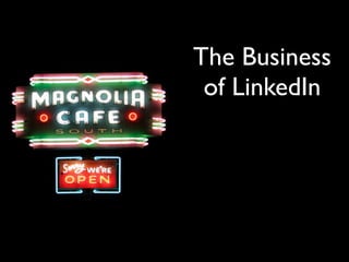 The Business
                            of LinkedIn




Jeffrey L. Cohen, Social Media Marketing Manager
            Howard, Merrell & Partners
 