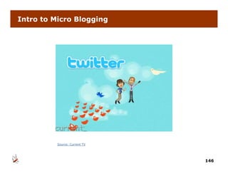Intro to Micro Blogging




          Source: Current TV
          S       C     t




                               146
 