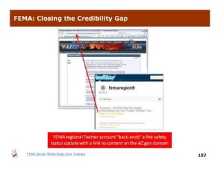 FEMA: Closing the Credibility Gap




   FEMA Social Media Deep Dive Podcast
                                         157
 