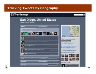 Tracking Tweets by Geography




                               159
 
