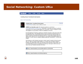 Social Networking: Custom URLs




                                 168
 