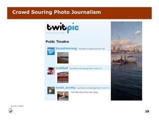 Crowd Souring Photo Journalism




Source: Twitpic


                                  28
 